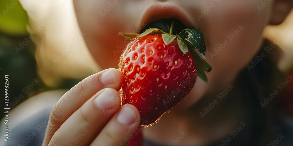Obraz premium strawberry in hand
