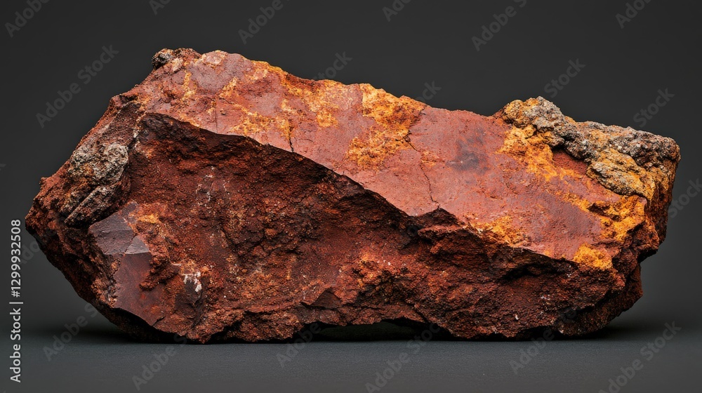 Bauxite ore chunk with reddish-brown texture as primary aluminum source Bauxite ore chunk with reddish-brown texture as primary aluminum source