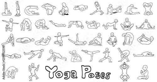 Clip art set of yoga poses
