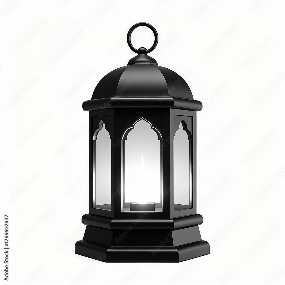 3D Render of a black Islamic Lantern – Ramadan anda Eid Theme 3D Render of a black Islamic Lantern – Ramadan anda Eid Theme