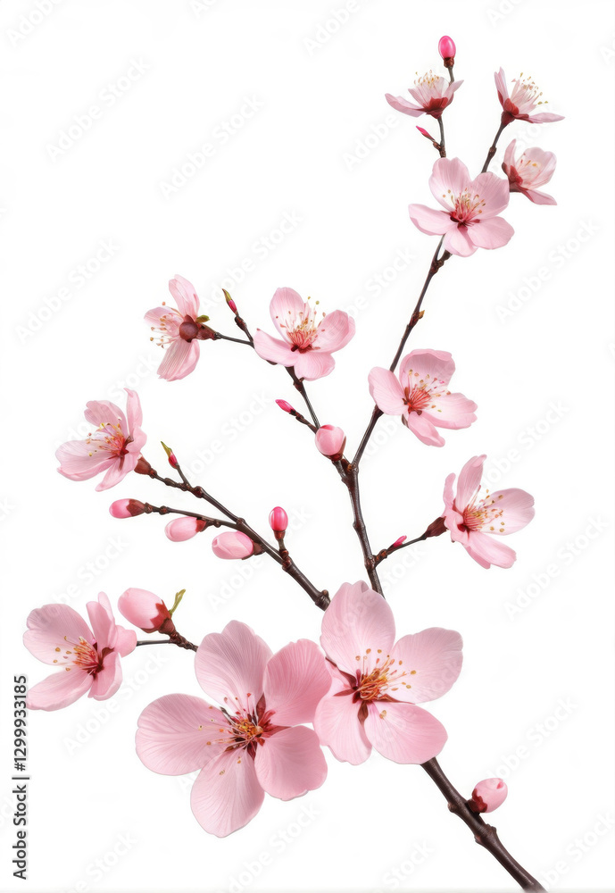 Naklejka premium Fresh style light pink petal cherry blossom decorative elements