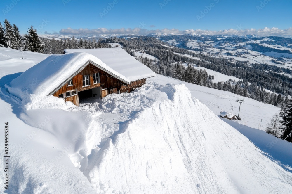 A ski resort issuing an emergency warning due to avalanche risk A ski resort issuing an emergency warning due to avalanche risk