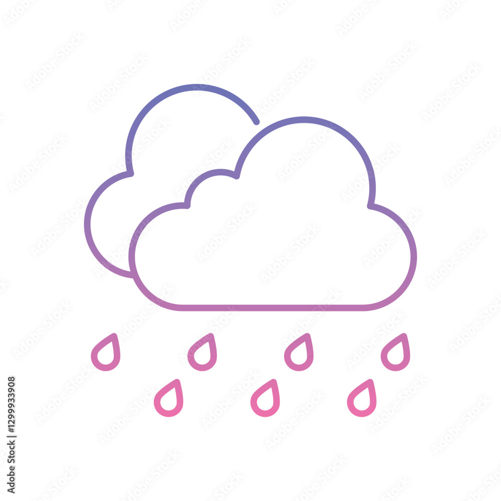 Moderate Rain Icon vector stock illustration Moderate Rain Icon vector stock illustration