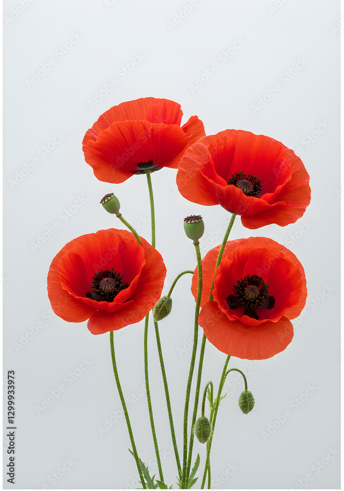 Obraz premium [Generative AI] flower, 붉은 양귀비