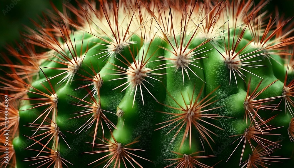 High-Resolution Macro Texture of a Cactus with Tiny Sharp Spines Emerging from Its Vibrant Green Surface