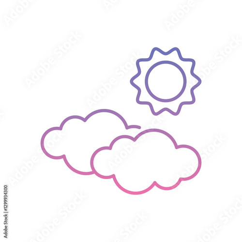 Sun with Clouds Icon vector stock illustration