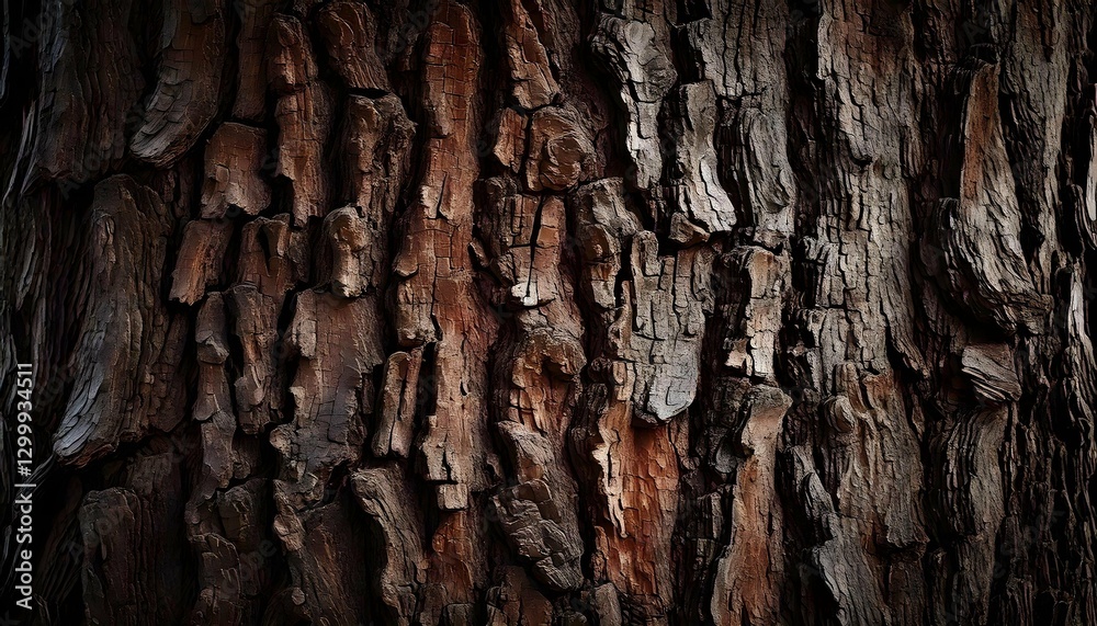 Rough Oak Tree Bark, High-Resolution Texture of Deep Grooves and Cracks in Natural Wood Rough Oak Tree Bark, High-Resolution Texture of Deep Grooves and Cracks in Natural Wood