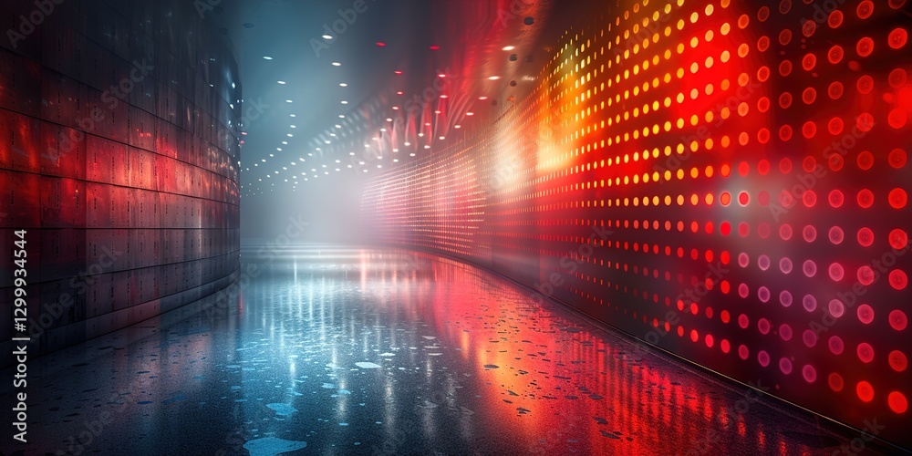 Fototapeta premium Create a futuristic holographic display blending seamlessly with abstract art 