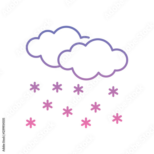 Night Snow Flurries Icon vector stock illustration