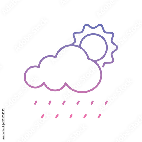 Drizzle With Sun  Icon vector stock illustration