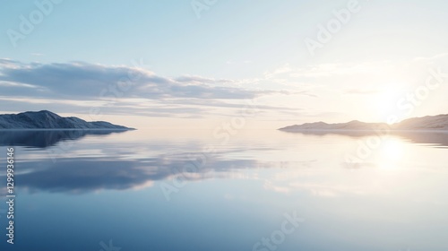 ocean shore with soft reflections