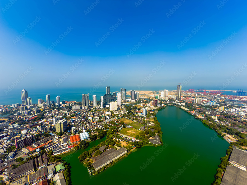 Naklejka premium Cityscape View from Colombo Lotus Tower