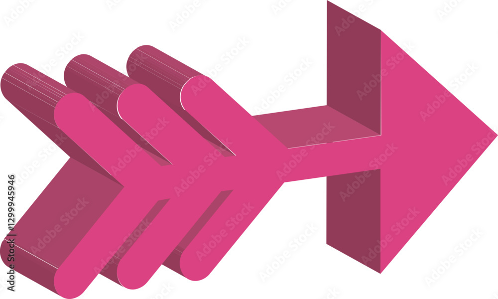 Fototapeta premium pink 3D arrow