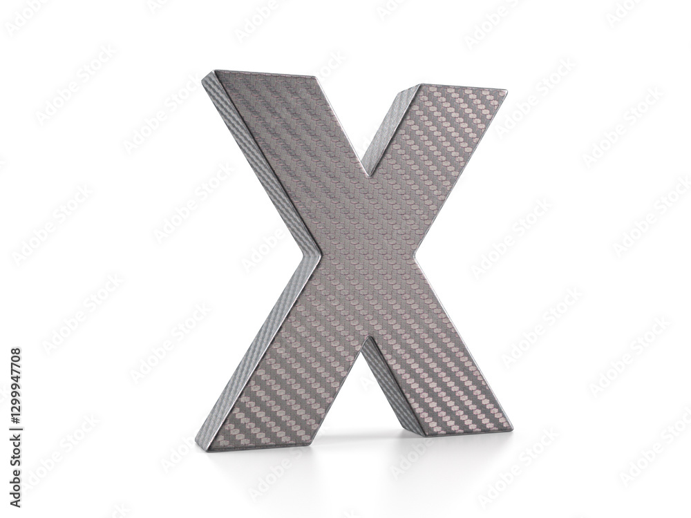 Obraz premium Holographic foil letter X