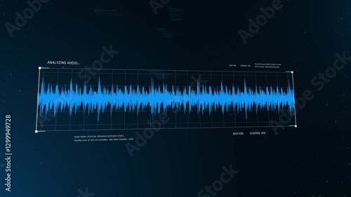 HUD sound scanning, sound analyzing, voice scanning animation, AI voice, and audio soundwave visuals.