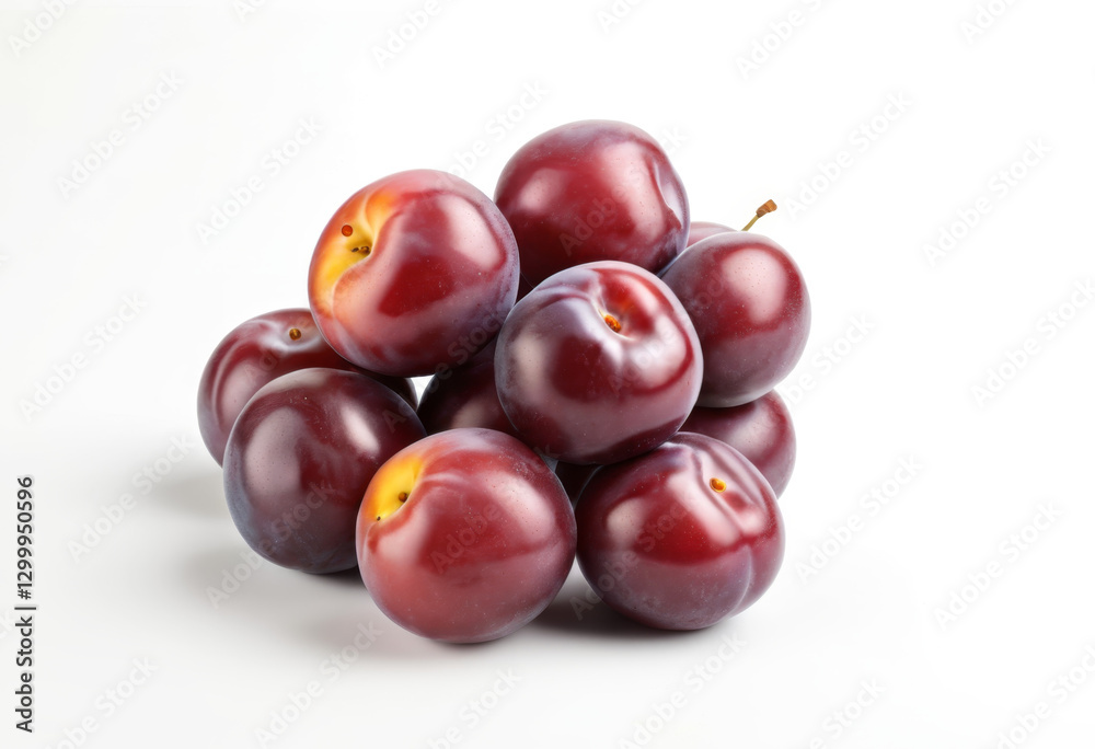 White background of fresh fruit plum Sanhua plum White background of fresh fruit plum Sanhua plum