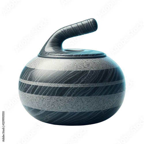 Curling stone isolated on transparent background