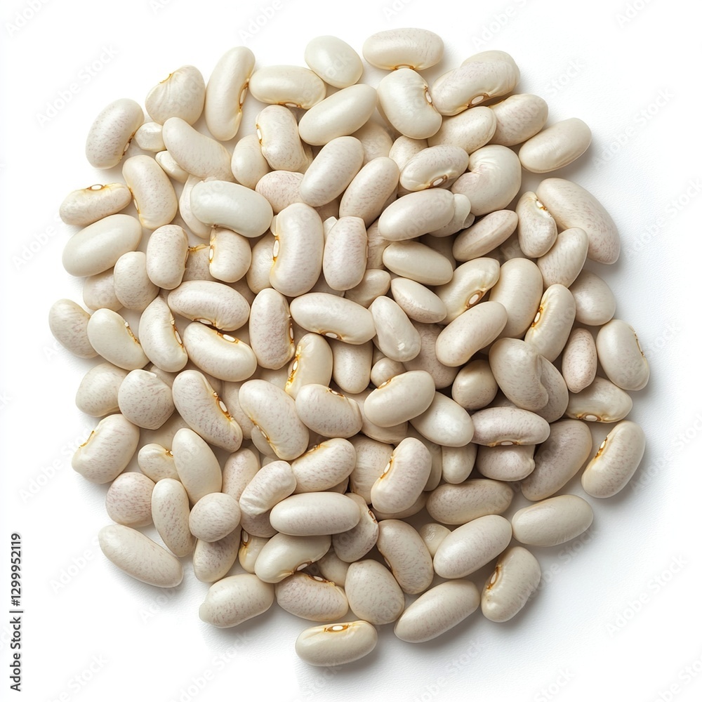 Isolated pile of white beans isolated on white background Isolated pile of white beans isolated on white background