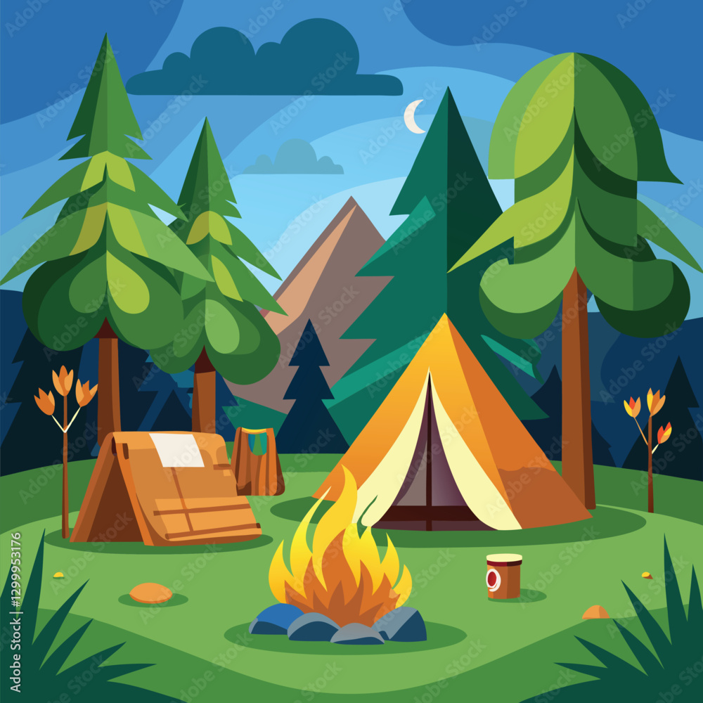 Fototapeta premium camping in the mountains