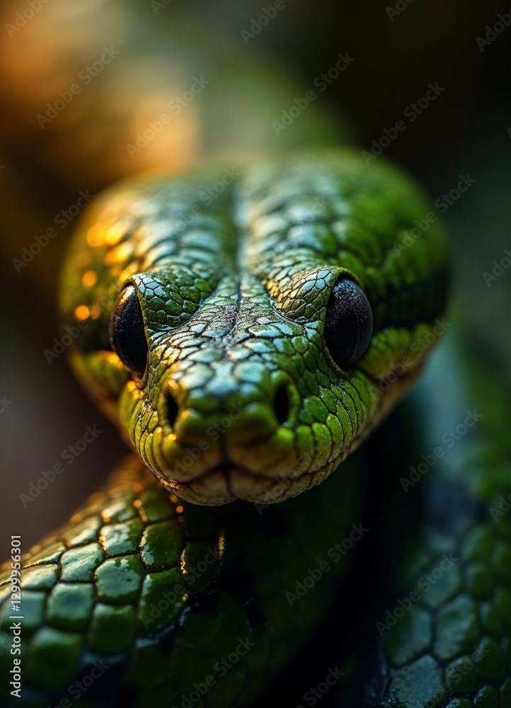Fototapeta premium Green pit viper snake