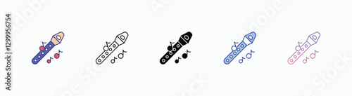 Penny Whistle icons set in different style vector stock 