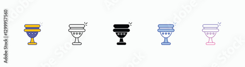 Goblet icons set in different style vector stock 