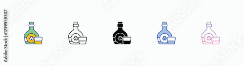 Whiskey  icons set in different style vector stock 