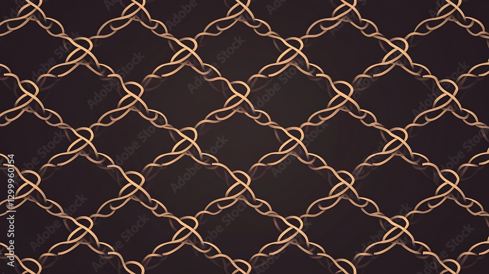 Naklejka premium Elegant Gold Intertwined Rope Pattern Design
