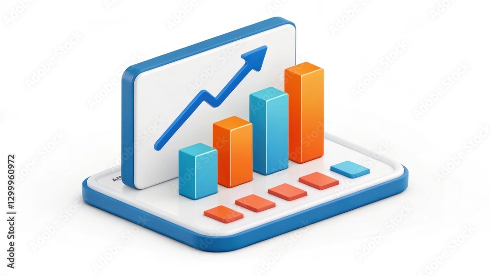 A colorful, three-dimensional graph depicting rising statistics with bars and a line, representing growth and data analysis. A colorful, three-dimensional graph depicting rising statistics with bars and a line, representing growth and data analysis.
