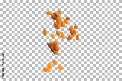 Raisins, Dried fruit isolated on transparent background.