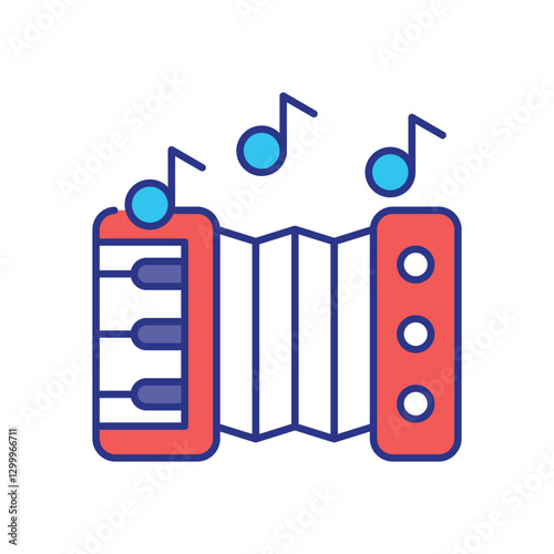Accordion  Icon vector stock illustration