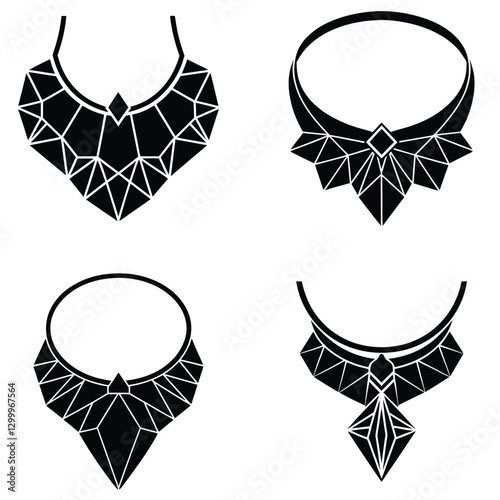 Gemstone Choker silhouette vector