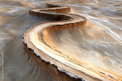 A digitally rendered 3D map showing the rapid spread of desertification across a region