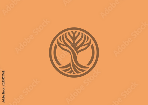 Yggdrasil Symbol Logo – The sacred tree of life, symbolizing connection, wisdom, and the Norse cosmos.