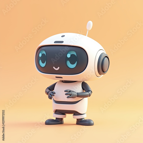 Cute Robot Character 3D Render - AI