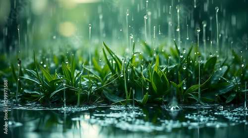 Isn't it amazing how nature paints such stunning pictures? Each water droplet on this grass field tells a story of freshness and renewal. Let’s celebrate the beauty that surrounds us every day