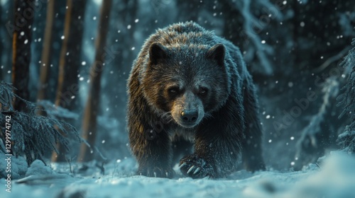 bear in water
