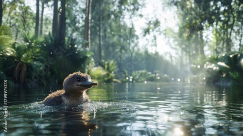 duck in the water