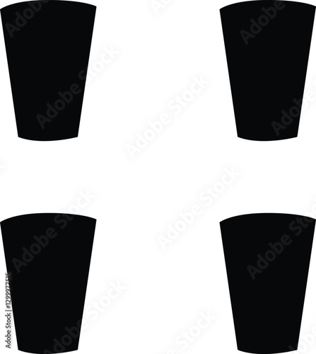 set of vector silhouette glass 