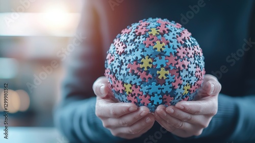 Silhouettes of people from around the world holding up puzzle pieces that form a complete globe, symbolizing the interconnectedness of global teams.