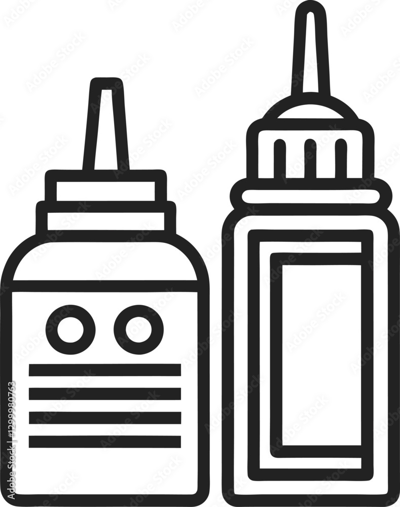ketchup-and-mustard-sauces-editable-stroke-outline ketchup-and-mustard-sauces-editable-stroke-outline