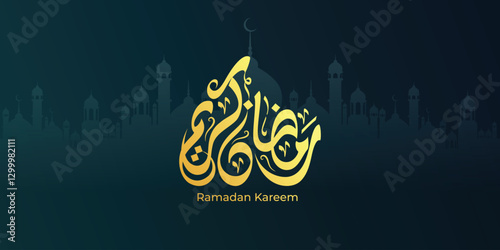 Ramadan is the month of blessing Ramadan Kareem text translation in Arabic lettering , Welcome Ramadan in Arabic ,