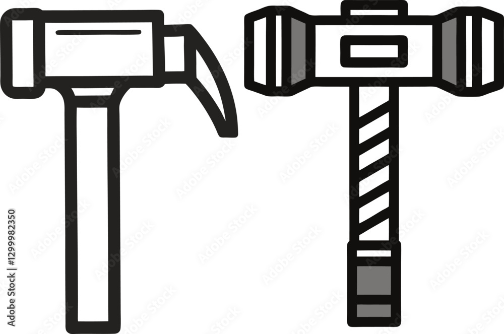 hammer-editable-stroke-outline-icon-isolated hammer-editable-stroke-outline-icon-isolated