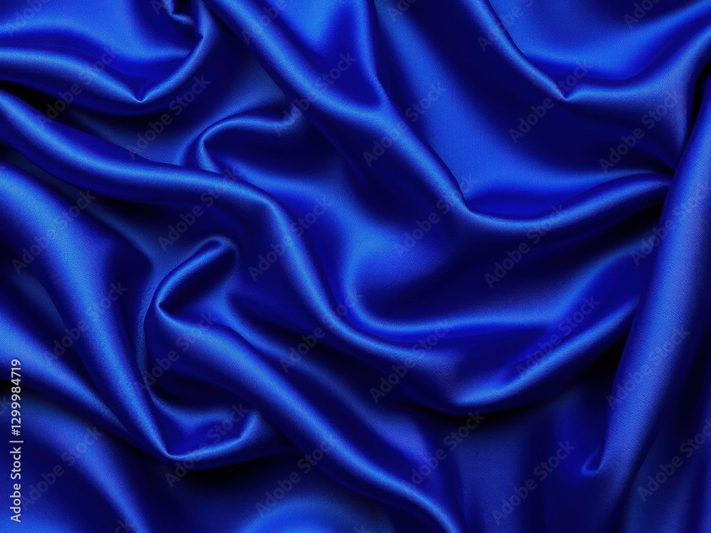 Fototapeta premium Blue Silk Fabric Drape