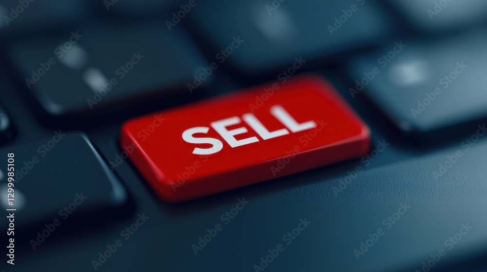 Red Sell Button on Keyboard Emphasizing Online Marketing Strategy Red Sell Button on Keyboard Emphasizing Online Marketing Strategy