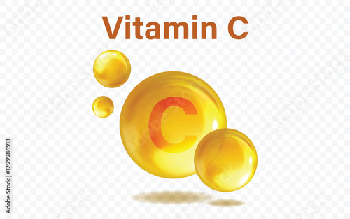 Vitamin C icon. Pill capsule vector illustration on white isolated background. Drug business concept.