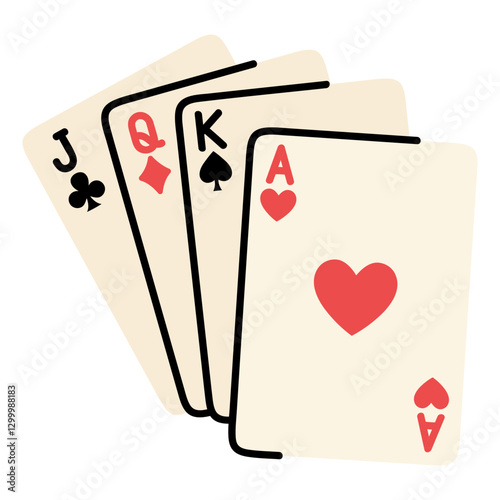Royal Flush Playing Cards Illustration