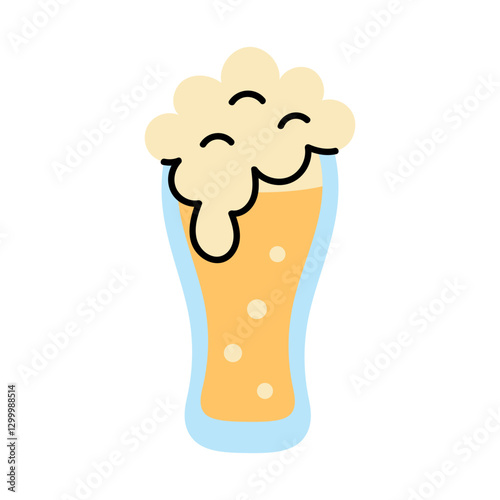 Refreshing Beer Glass with Frothy Head