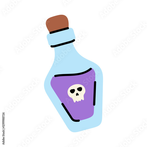 Poison Bottle Illustration for Spooky Themes