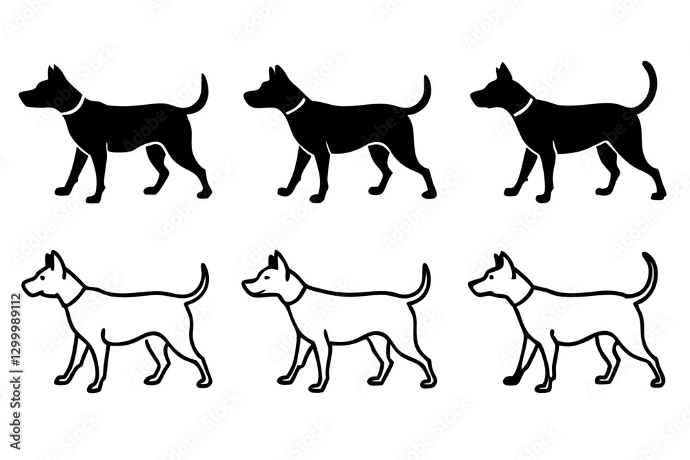 set of dog Silhouette vector illustration set of dog Silhouette vector illustration